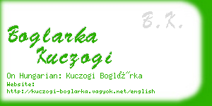 boglarka kuczogi business card